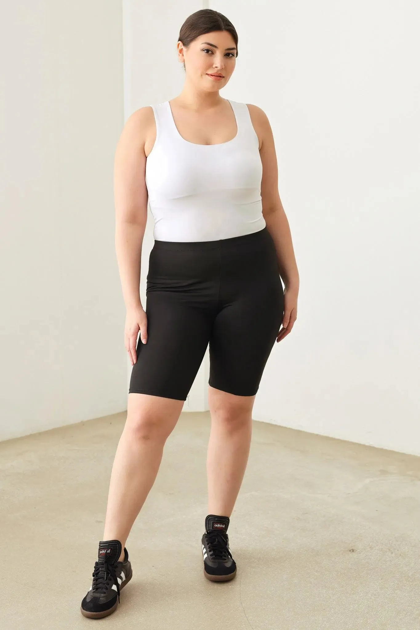 Plus Size Knee Length Basics Activewear Yoga Shorts