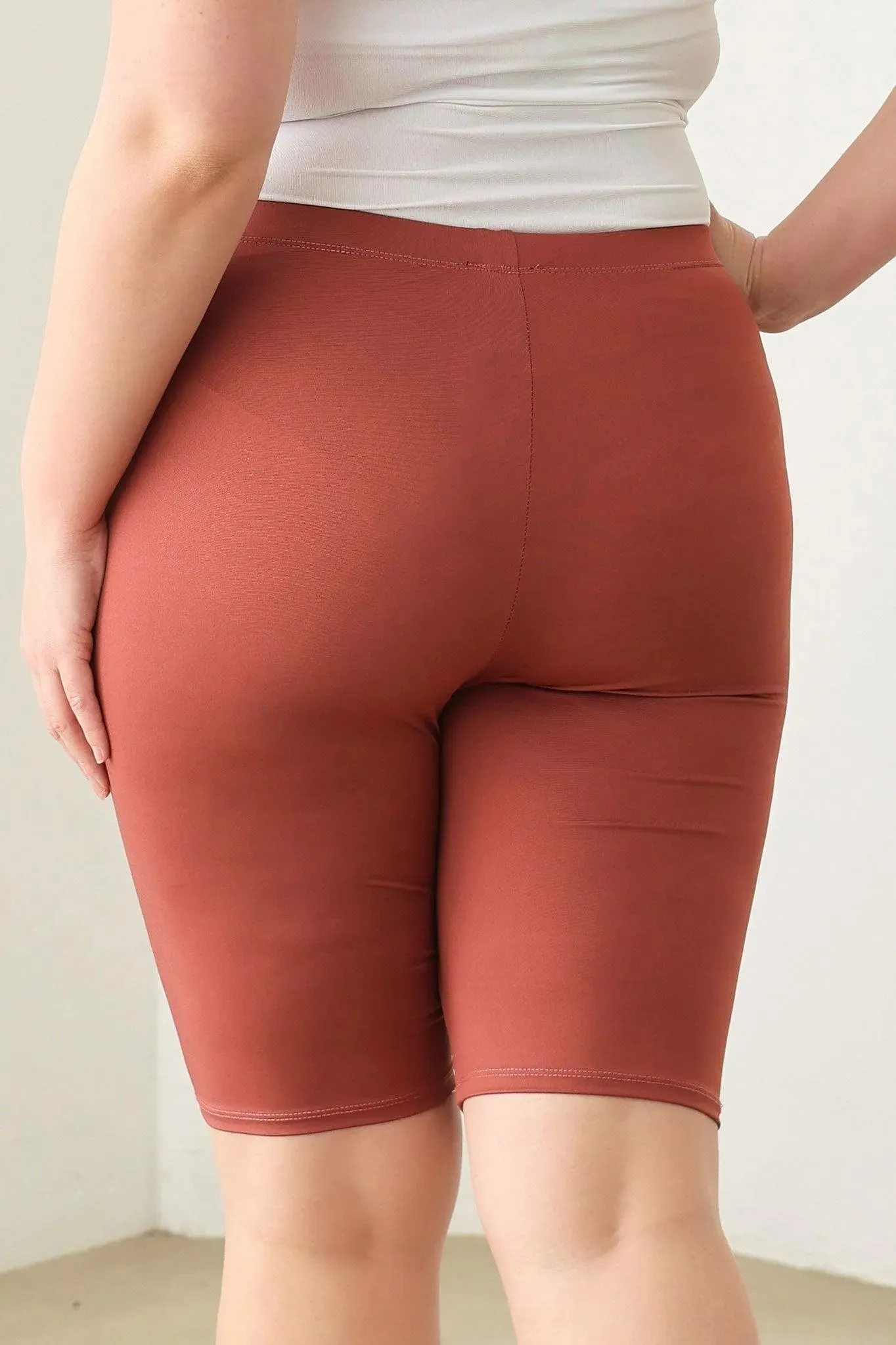 Plus Size Knee Length Basics Activewear Yoga Shorts