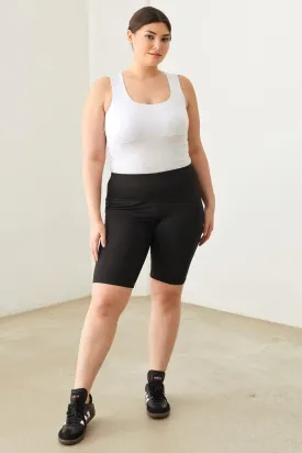 Plus Size Knee Length Basics Activewear Yoga Shorts
