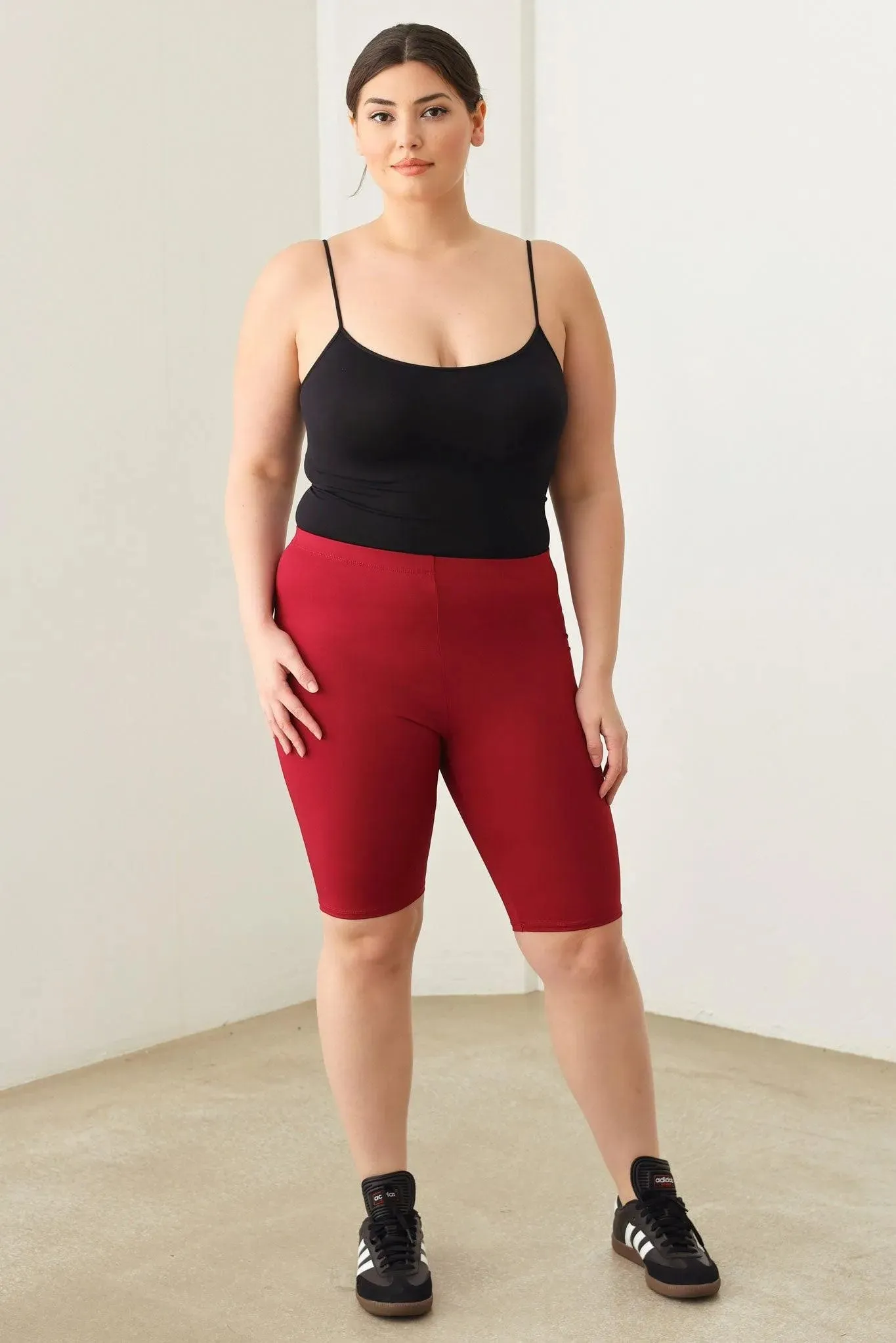 Plus Size Knee Length Basics Activewear Yoga Shorts