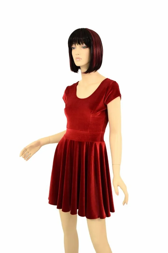 Red Velvet Skater Dress