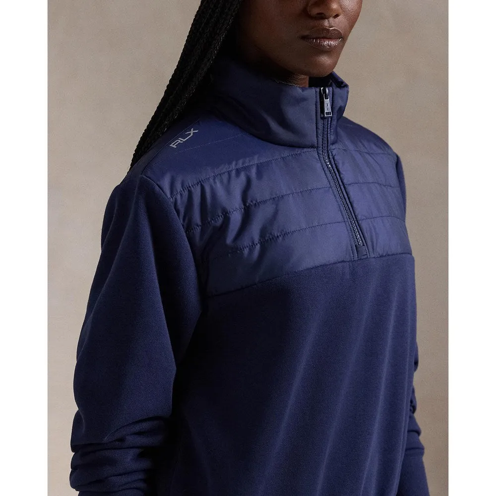 RLX Ralph Lauren Women's Hybrid Quilted Fleece Half-Zip Pullover - Refined Navy