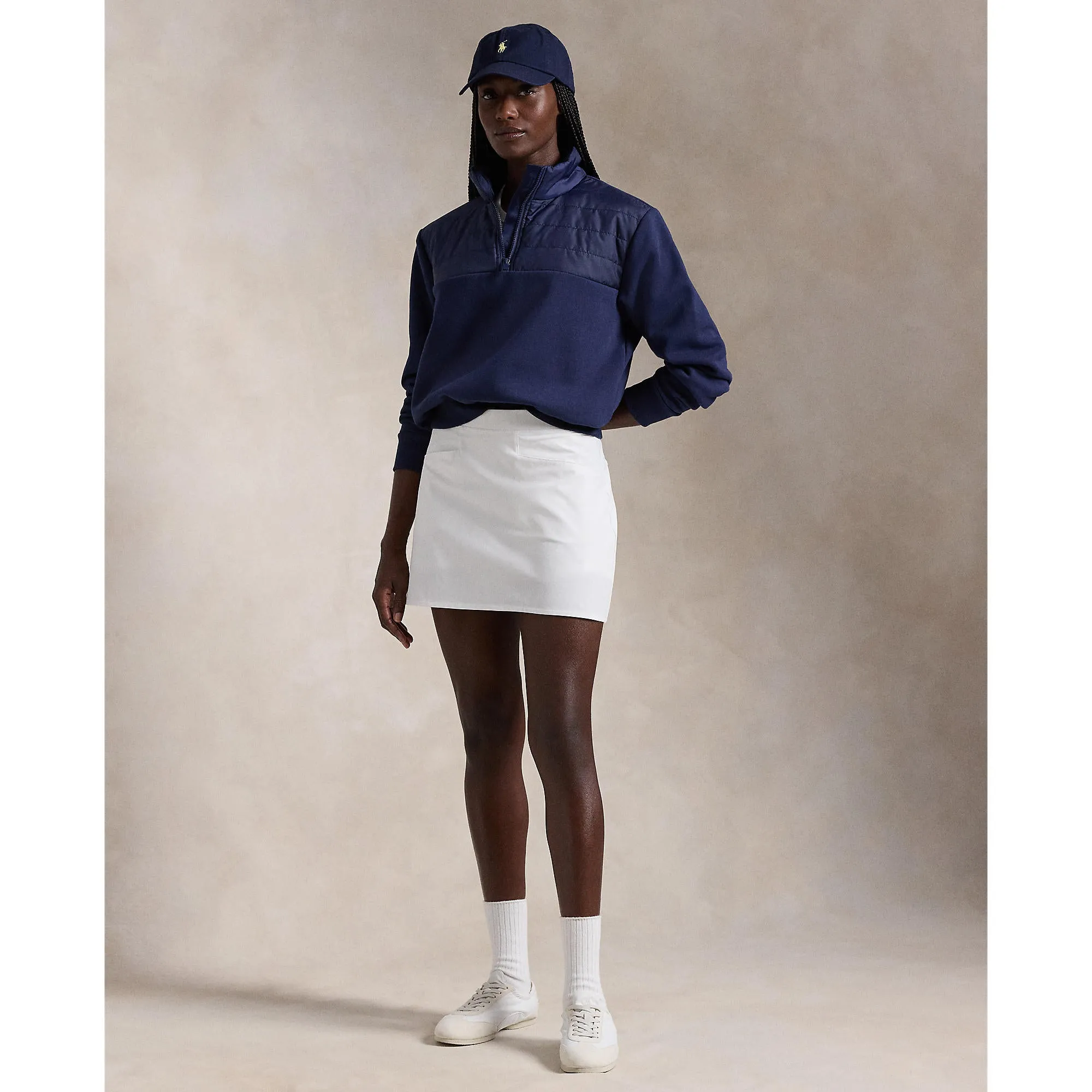 RLX Ralph Lauren Women's Hybrid Quilted Fleece Half-Zip Pullover - Refined Navy