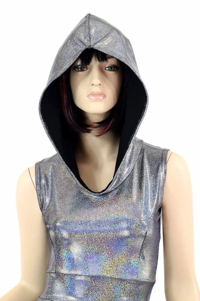 Silver Hoodie Skater Dress