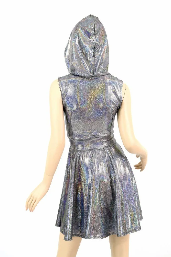 Silver Hoodie Skater Dress