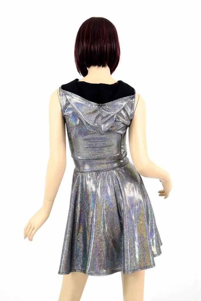 Silver Hoodie Skater Dress