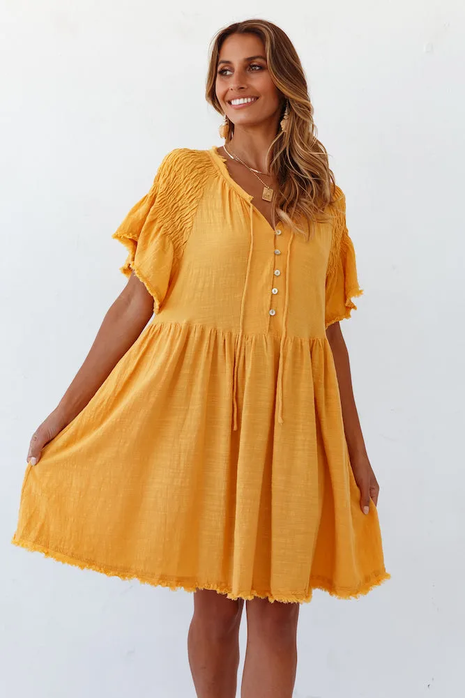 Summer Thrill Dress Mustard