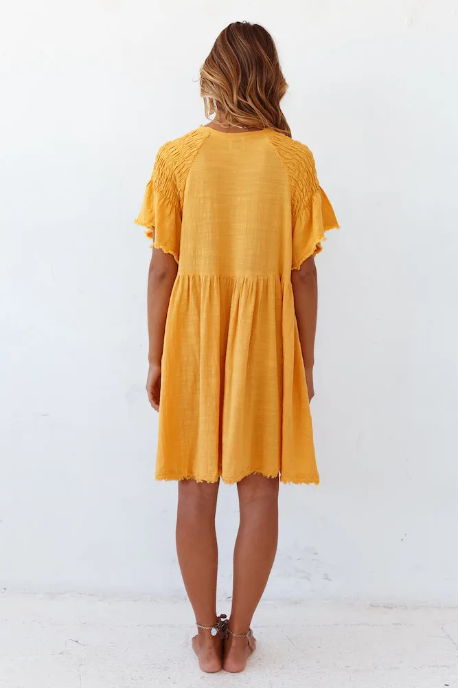 Summer Thrill Dress Mustard