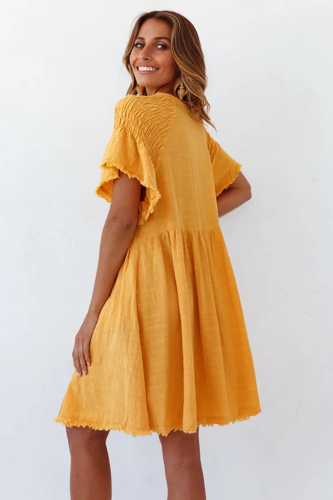 Summer Thrill Dress Mustard