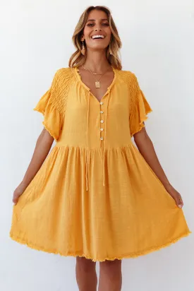 Summer Thrill Dress Mustard