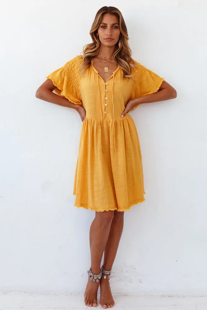 Summer Thrill Dress Mustard