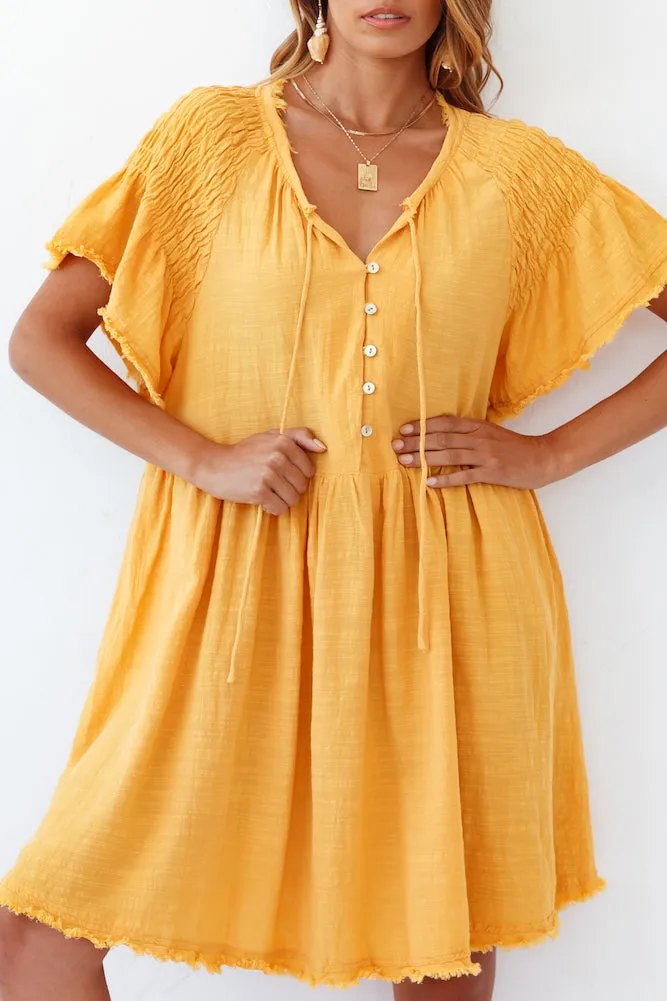 Summer Thrill Dress Mustard