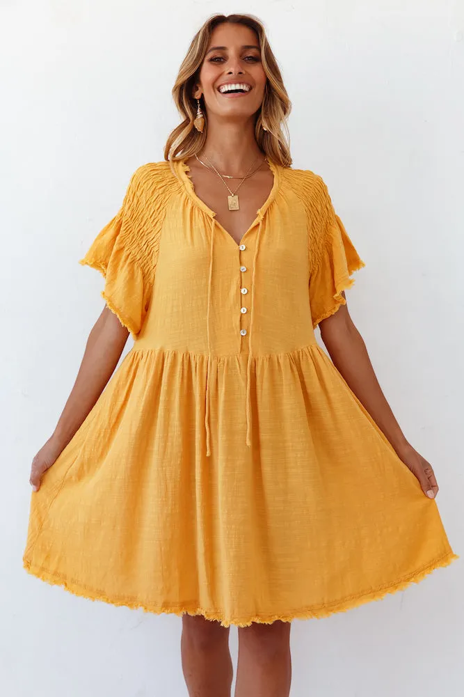 Summer Thrill Dress Mustard
