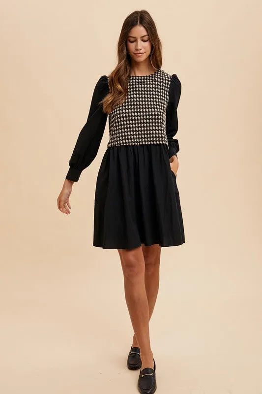 Tie Back Plaid Mini Dress
