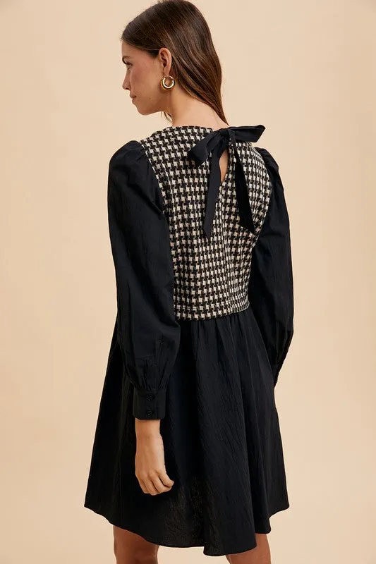 Tie Back Plaid Mini Dress