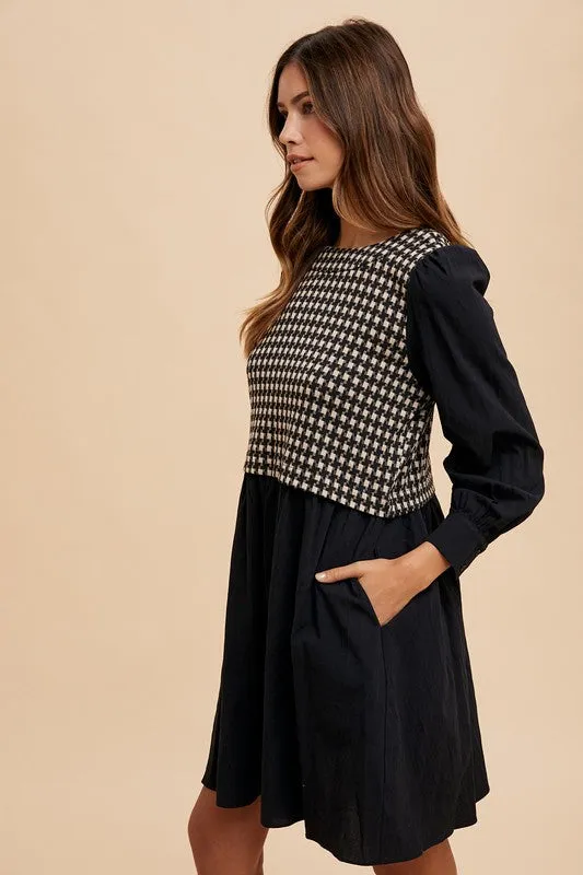 Tie Back Plaid Mini Dress