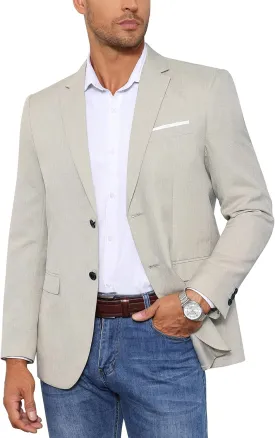 TURETRENDY Men's Casual Blazer Sport Coat Lightweight Two Button Business Jackets