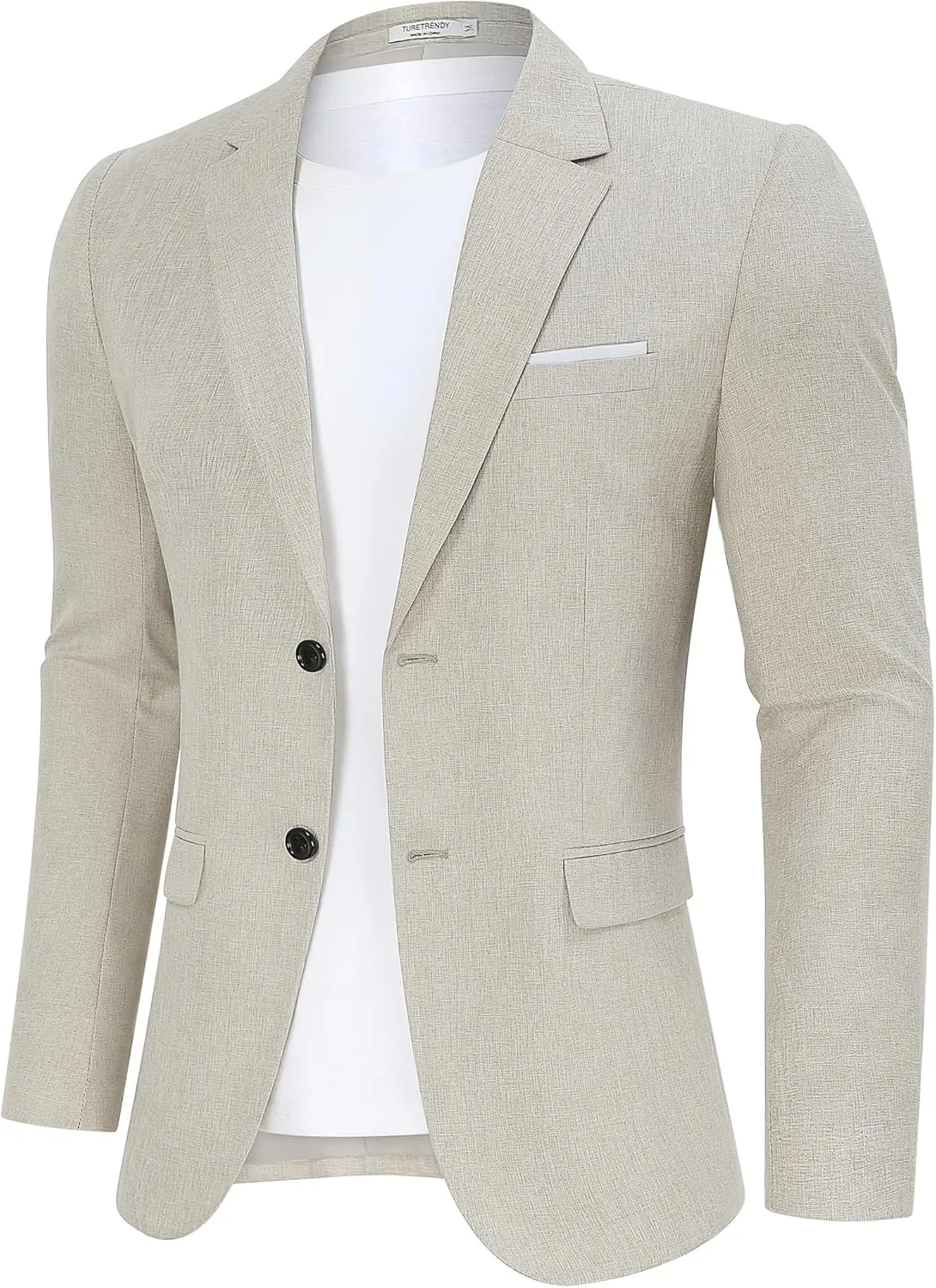 TURETRENDY Men's Casual Blazer Sport Coat Lightweight Two Button Business Jackets