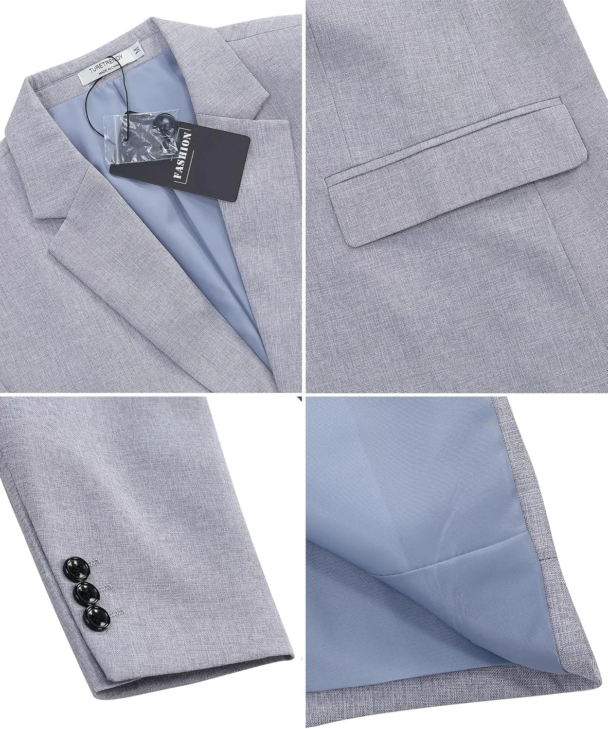 TURETRENDY Men's Casual Blazer Sport Coat Lightweight Two Button Business Jackets