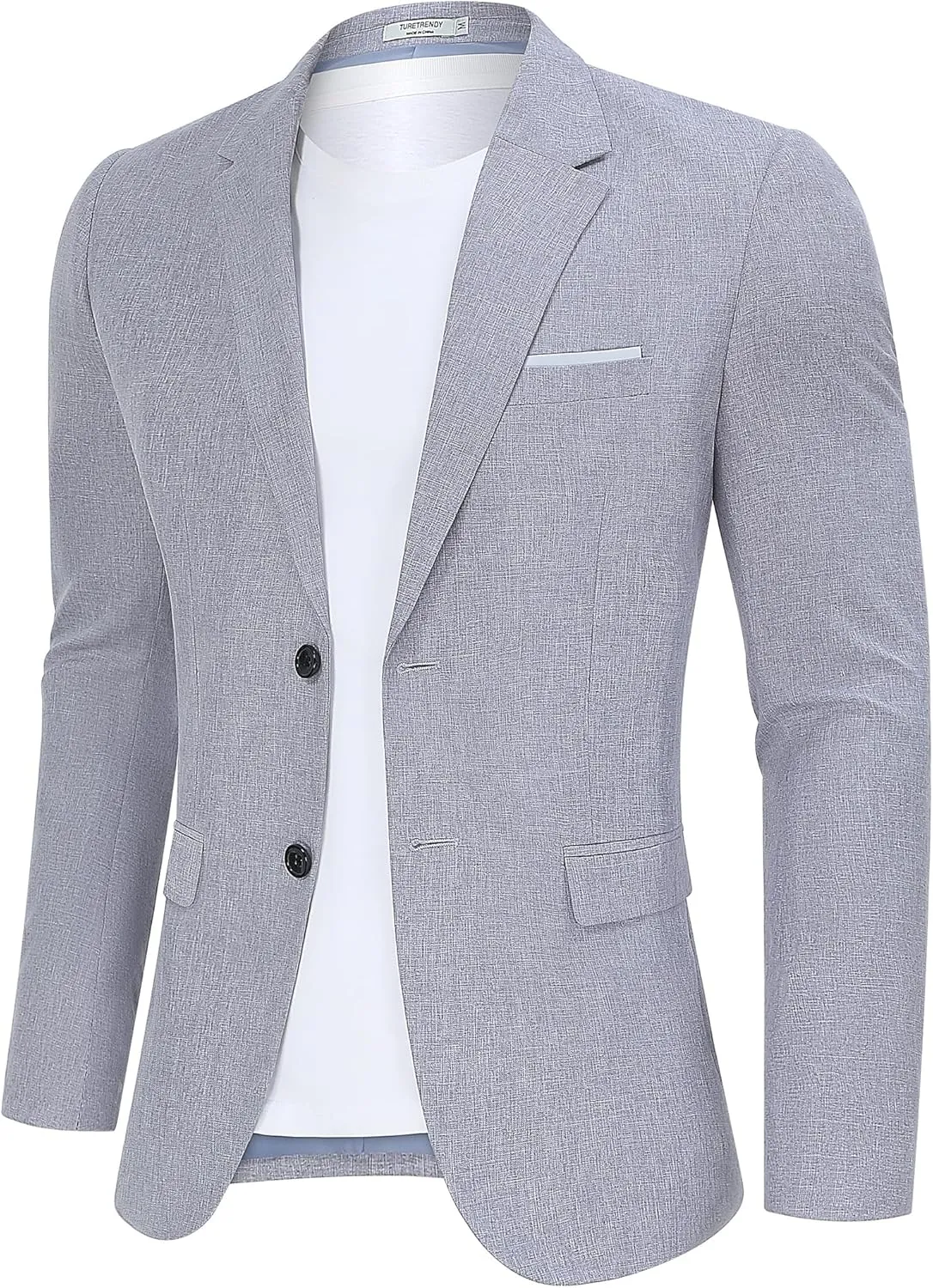 TURETRENDY Men's Casual Blazer Sport Coat Lightweight Two Button Business Jackets