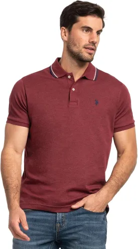 U.S. POLO ASSN. Men's Slim Fit Tipped Interlock Knit Polo