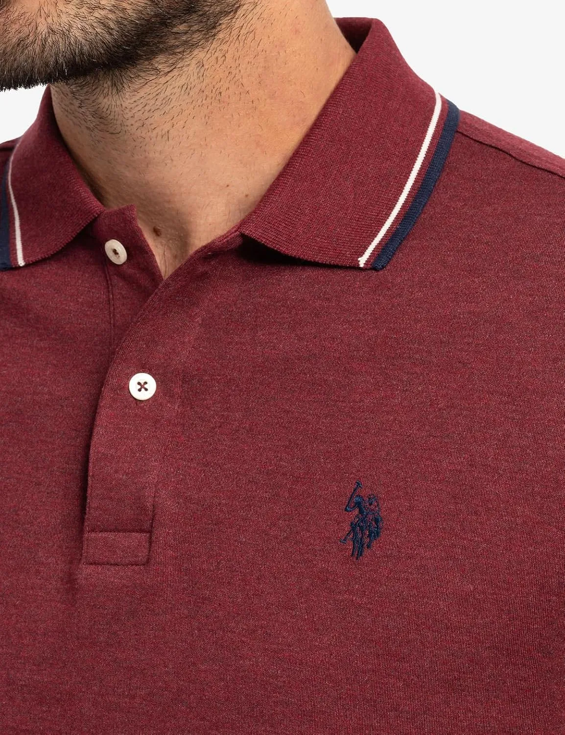 U.S. POLO ASSN. Men's Slim Fit Tipped Interlock Knit Polo