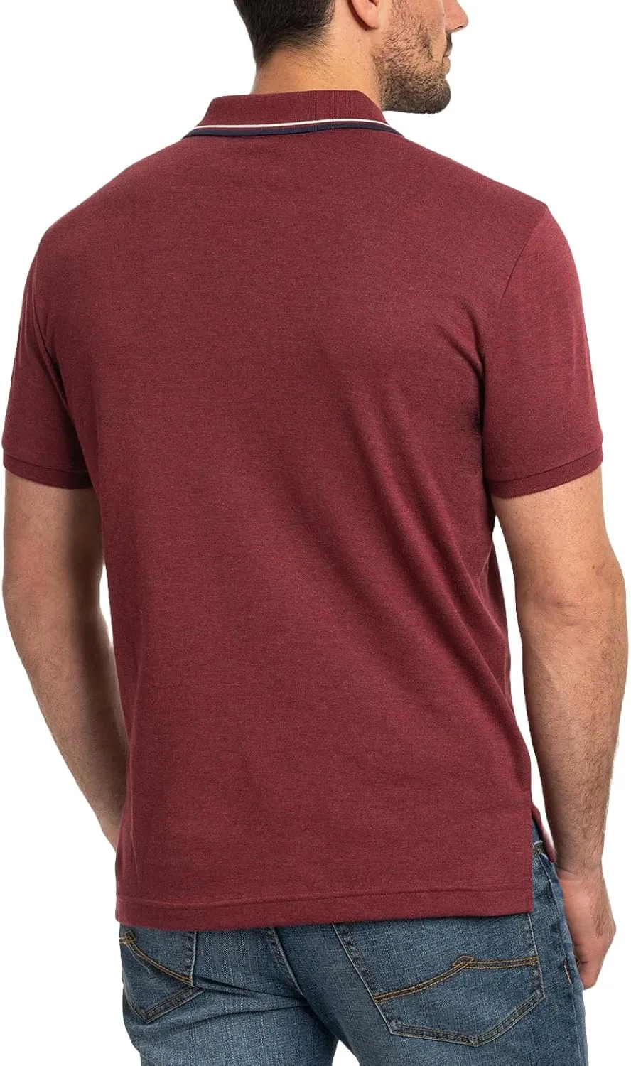 U.S. POLO ASSN. Men's Slim Fit Tipped Interlock Knit Polo