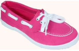 women's canvas boat sneaker (fuchsia) Case of 24